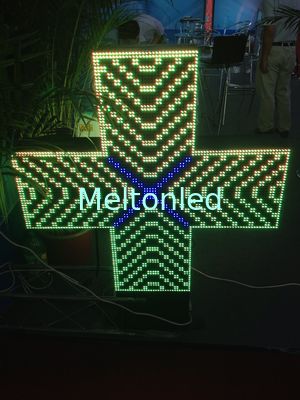Hiệu thuốc Cross P10 Di chuyển LED Đăng nhập Dual Color IP65, Quảng cáo Custom Led Signs